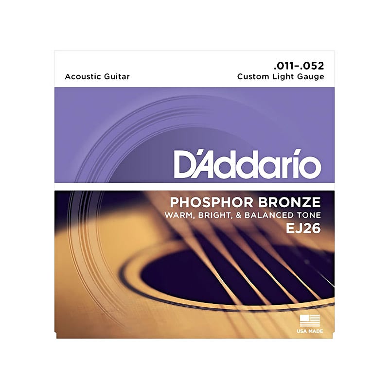 D Addario EJ26 Custom Light Acoustic Guitar Strings 11 52 Gauge 5