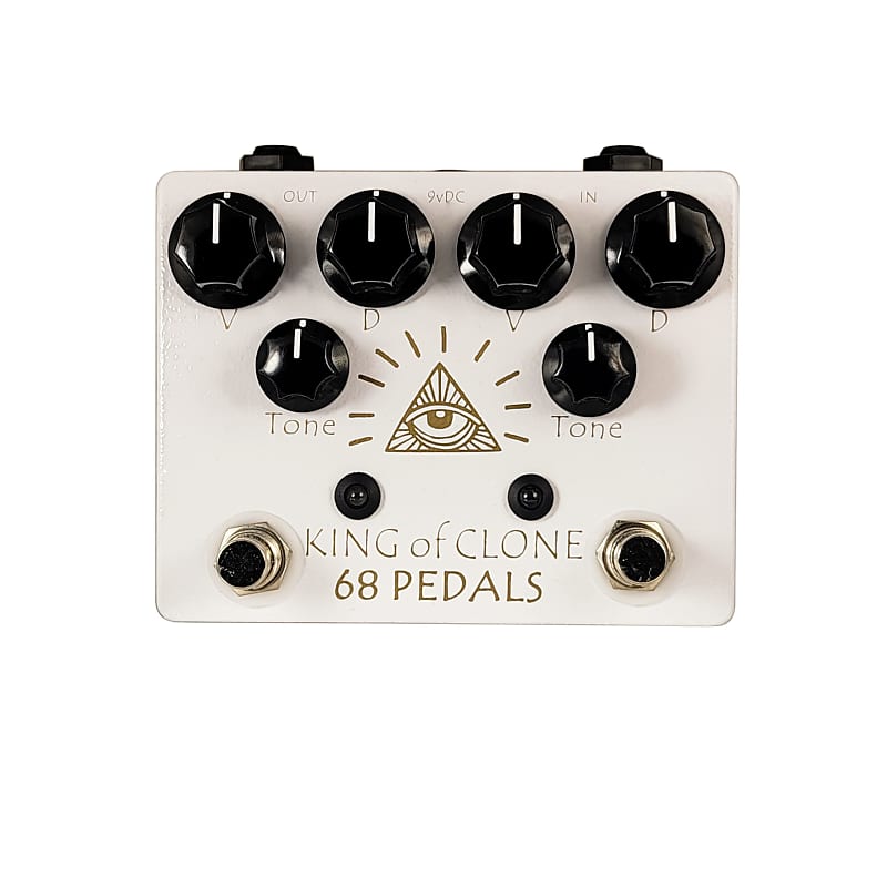 68 Pedals King of Clone Dual Overdrive Distortion Pedal - White