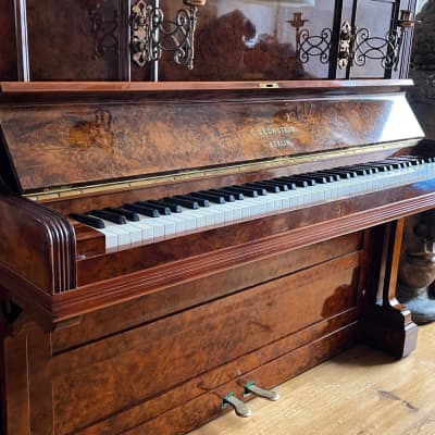 Extremely Beautiful Antique Bechstein Upright Piano 1894 Burr Walnut Fully Restored With Guarantee image 3