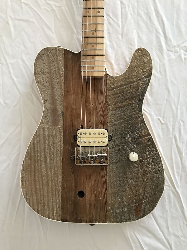 Electric Guitar Reclaimed Wood Body TStyle Trio 061 Reverb