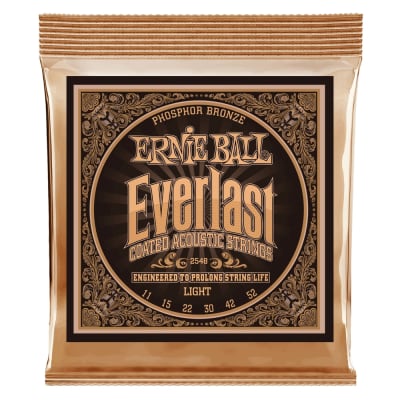 Ernie Ball #2548 Everlast Coated Phos Bronze Acoustic Guitar Strings .011-.052 image 1