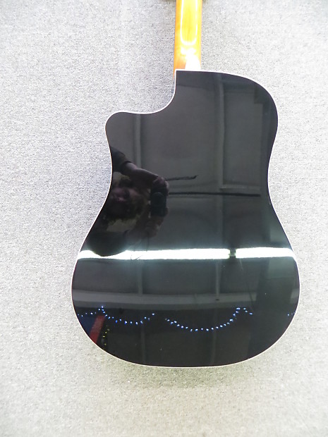 Fender Sonoran SCE Black Acoustic Electric Guitar USED | Reverb