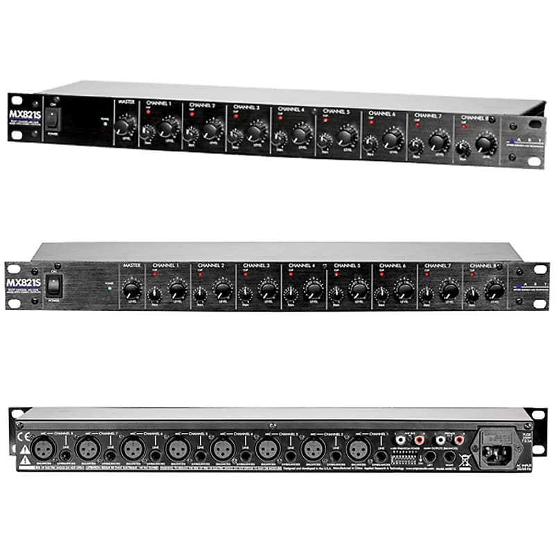 ART MX821s Eight Channel Mic/Line Rack Mixer with Stereo