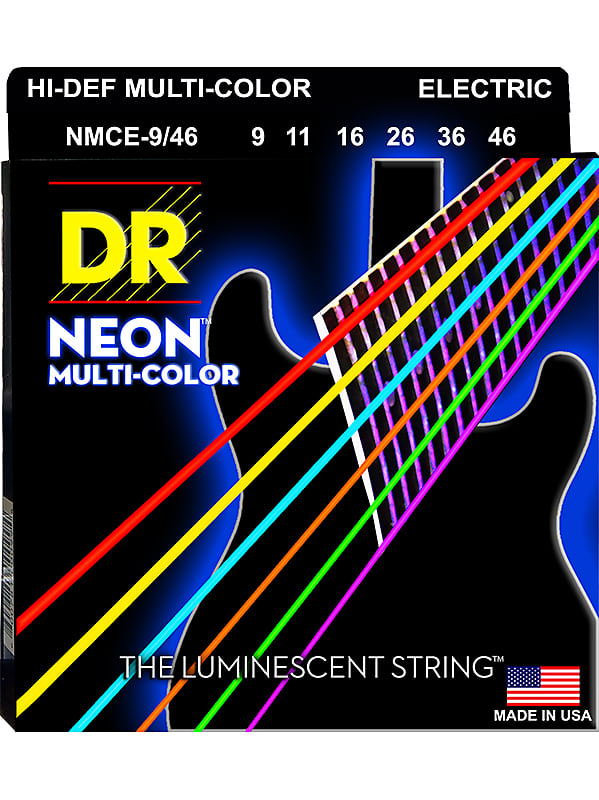 DR NMCE-9-46 - Hi-Def Neon - Multi-color, jeu guitare électrique, Light à Medium 9-46 image 1
