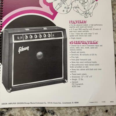 Gibson Amp Catalog 1972 Vintage G-10 20 30 40 50 60 70 80 GPA 35 70 PA image 8