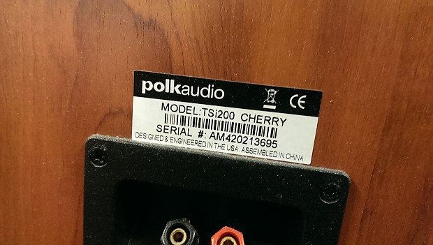 Polk Audio TSi200 Cherry High Performance Bookshelf Speakers