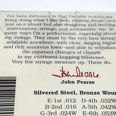 John Pearse Guitar Strings Acoustic 80/20 Bronze Wound Light #200L image 2