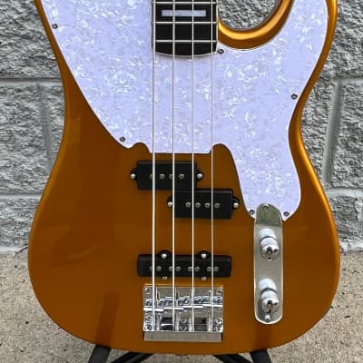GAMMA Custom Bass Guitar T23-02, 4-String Delta Star Model, Lava Gold image 3