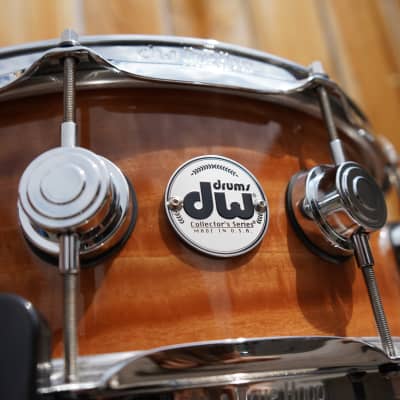 DW + USA + Collectors Exotic Natural Fiddleback Eucalyptus 5 1/2 x14" Snare Drum=NOS image 3