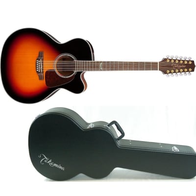 Takamine GJ72CE 12-String Jumbo Cutaway Acoustic-Electric Guitar in Brown Sunburst with Hard Case image 1