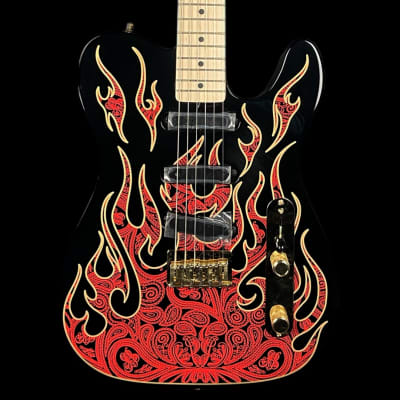 Fender James Burton Telecaster Electric Guitar in Red Paisley Flames for sale