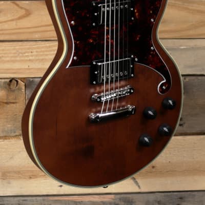 D'Angelico  Deluxe Atlantic Baritone Electric Guitar Satin Walnut w/ Case for sale