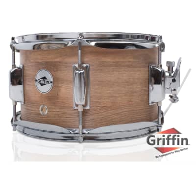 GRIFFIN Popcorn Snare Drum - 10x6 Oak Poplar Wood Shell Firecracker Soprano Head image 2