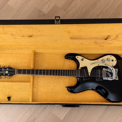 1964 Mosrite Ventures Model Vintage Electric Guitar Black, Vibramute w/ Case image 22