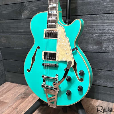 D'Angelico Deluxe SS LE Matte Surf Green Semi Hollow Body Electric Guitar Prototype image 3