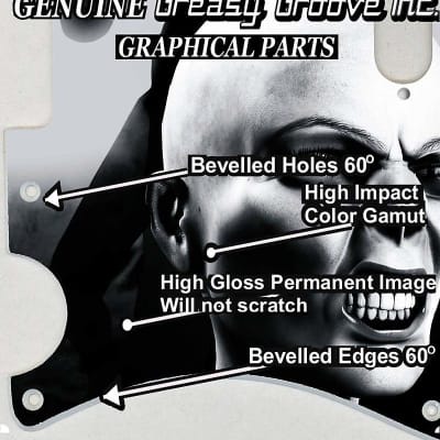 Graphical pickguard Fender Telecaster Tele Standard 8 Hole Zombie 1 BW image 4
