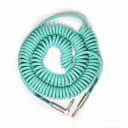 Bullet Instrument Guitar Cable Coiled Straight Right-Angle Seafoam Green 30ft