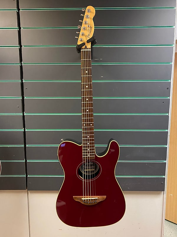 Fender Telecousticアコースティックギター Fender Telecoustic Red Acoustic Electric Guitar – Kansas