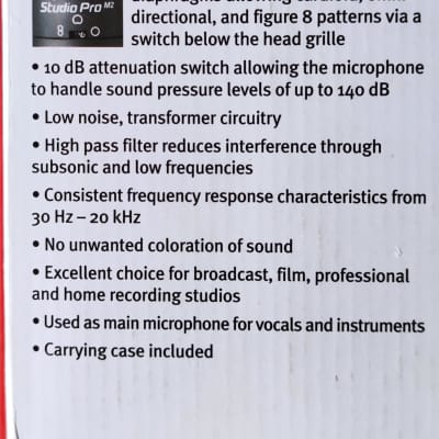Peavey Studio Pro M2 Großmembran-Kondensatormikrofon. Schwarz. TOP Zustand. OVP! image 6