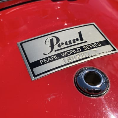 Vintage Pearl World Series Ferrari Red 22x16" Bass Drum Kick with Mount, Chrome Hardware, T-Rods image 8