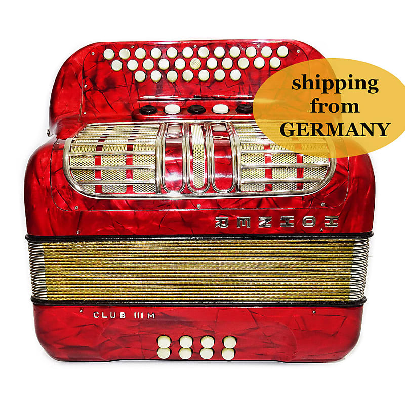Hohner Club III M Diatonic Button Accordion, Original German Harmonika, New Straps 2046, Rare Vintage Squeezebox, Fantastic sound! image 1