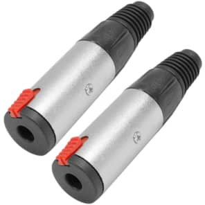 Seismic Audio SAPT274-2PACK 1/4" Female Locking Cable Jack Connectors (Pair)