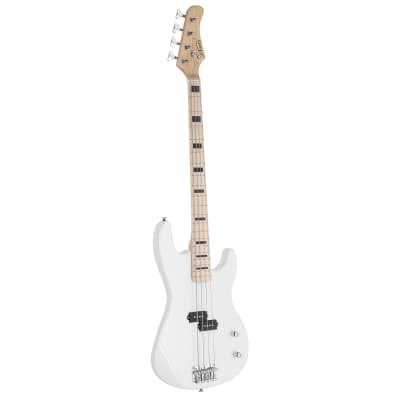 Glarry GP Electric Bass Guitar Without Pickguard White image 3