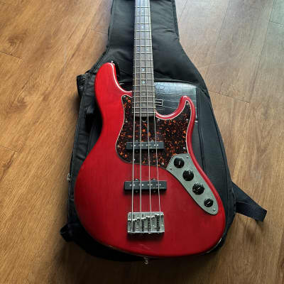 Fender American Deluxe Jazz Bass V with Pau Ferro Fretboard 1999 - 2001 - Crimson Red Transparent for sale