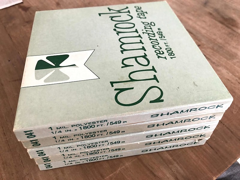 Lot of 5 Reel to reel Tapes Shamrock Ampex 041 1/4&quot; x 1800&#039; 1 MIL 7&quot; prerecorded  			