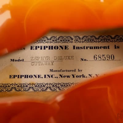 1955 Epiphone Zephyr Deluxe Regent Vintage Archtop Sunburst, Collector-Grade w/ Case image 6
