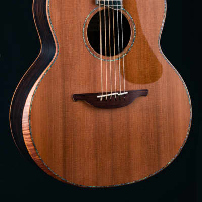 Lowden F-50 African Blackwood and Sinker Redwood with Abalone Top Trim, Inlay Package and Leaf Inlays NEW image 1