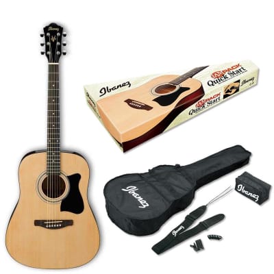 Ibanez Jampack IJV50 Dreadnought Acoustic Guitar Package, Natural image 7