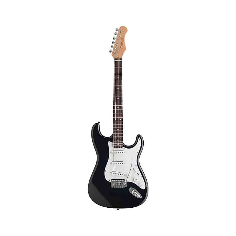 Stagg S300-BK "S" Series Vintage Style Electric Guitar, Black, New, image 1