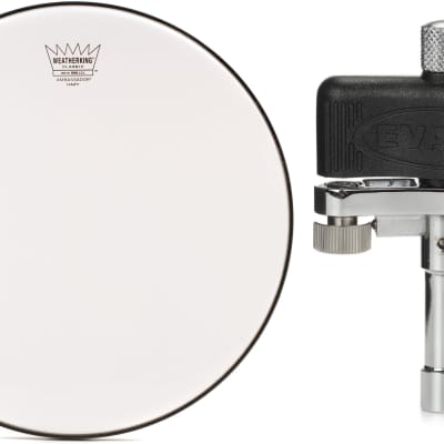 Remo Ambassador Classic Hazy Snare-Side Drumhead - 14 inch  Bundle with Evans Torque Key Drum Tuning Key image 1