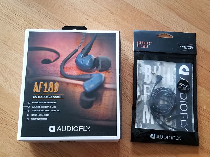 Audiofly AF-180 In-Ear Headphones w/xtra cable - NEW/SEALED