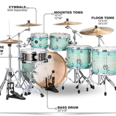 Mapex Armory Series Exotic Studioease Shell Pack with Fast Toms Ultramarine Gloss image 2