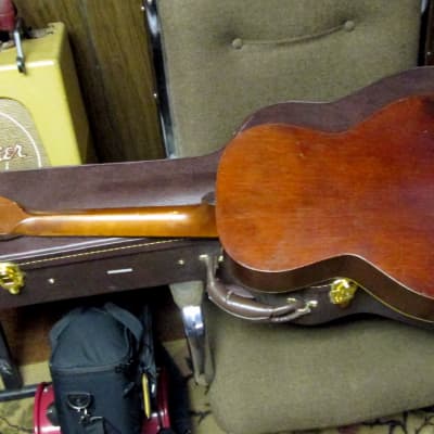 Unknown Parlor Acoustic Guitar 30s/40s art deco soso player w/intonation issues image 2