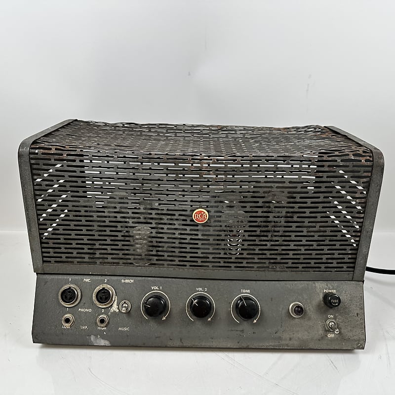 RCA MI-12224 Guitar PA Tube Amplifier 1940s in Grey  			