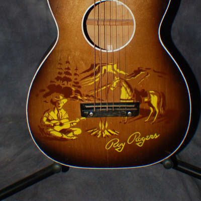 1955 Roy Rogers Cowboy Guitar 1/2 size Neck Reset Pro Setup Original Soft Shell Cowboy Case image 2