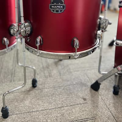 Mapex  Saturn Evolution 5 Pc Workhorse Shell Pack 10x8, 12x9, 14x14, 16x16, 22x18 Tuscan Red/Chrome image 4