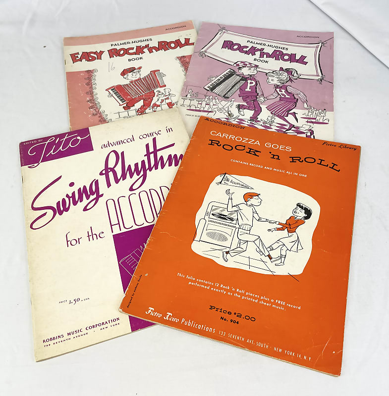 Lot of 4 Used Piano Accordion Books Accordion Rock'n'Roll Reverb