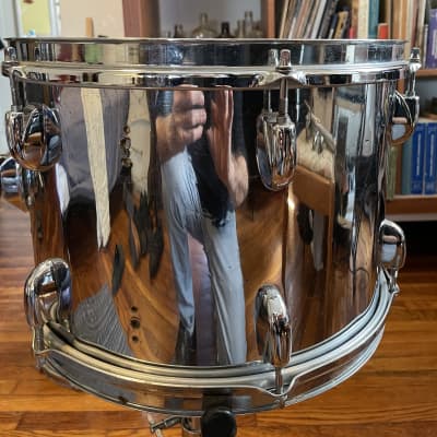 Gretsch 9x13 Stop Sign Tom Drum Chrome on wood image 3