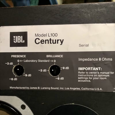Vintage 1970s JBL L-100 Century hi-fi speakers - first generation image 6