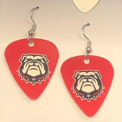 Georgia Bulldogs Home and Away Earrings - White and Red image 1