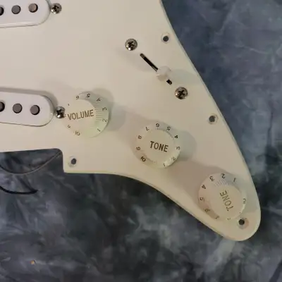 StewMac Tex Mex Loaded Strat Pickguard with Staggered Alnico Pickups Wiring Harness Knobs image 2