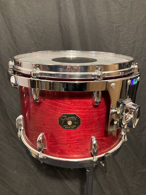 Gretsch - 14x10" Tom, Stop Sign Badge, with RIMS Mount 1970's - Red Rosewood image 1