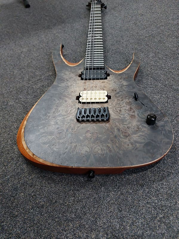 Aviator Guitars Predator 6 2018 Poplar Burl / Charcoal Burst Finish