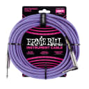 Ernie Ball Braided Guitar Bass Instrument Cable Straight Right-Angle Purple 25ft