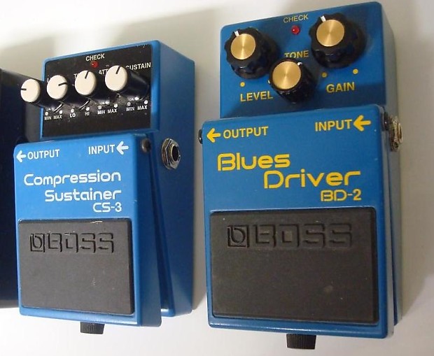 Lot of two Boss pedals: CS-3 & BD-2 Blues Driver and