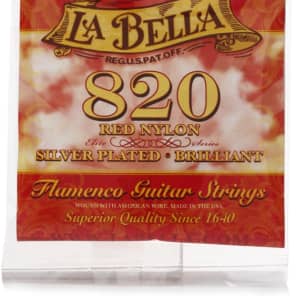 La Bella 820 Elite Red Nylon Flamenco Guitar Strings - Medium Tension image 4
